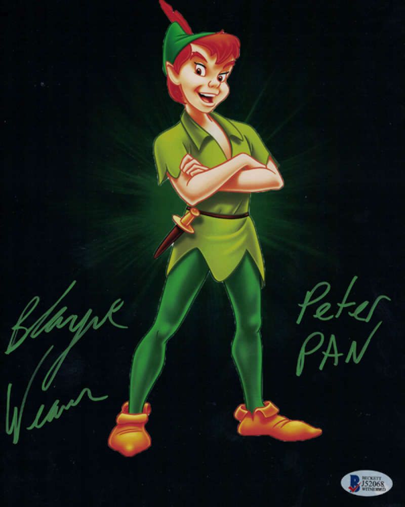 Blayne Weaver Autographed Peter Pan 8x10 Photo Disney Standing BAS