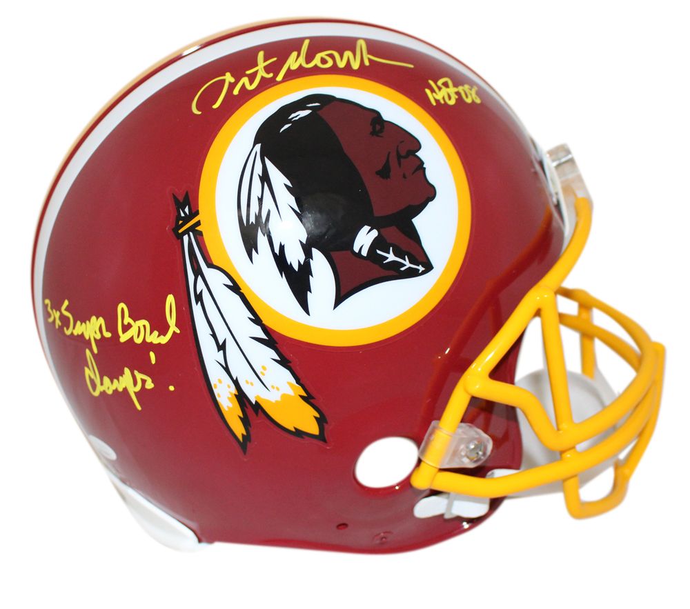 Art Monk Autographed Washington Redskins Authentic Helmet 2 Insc JSA