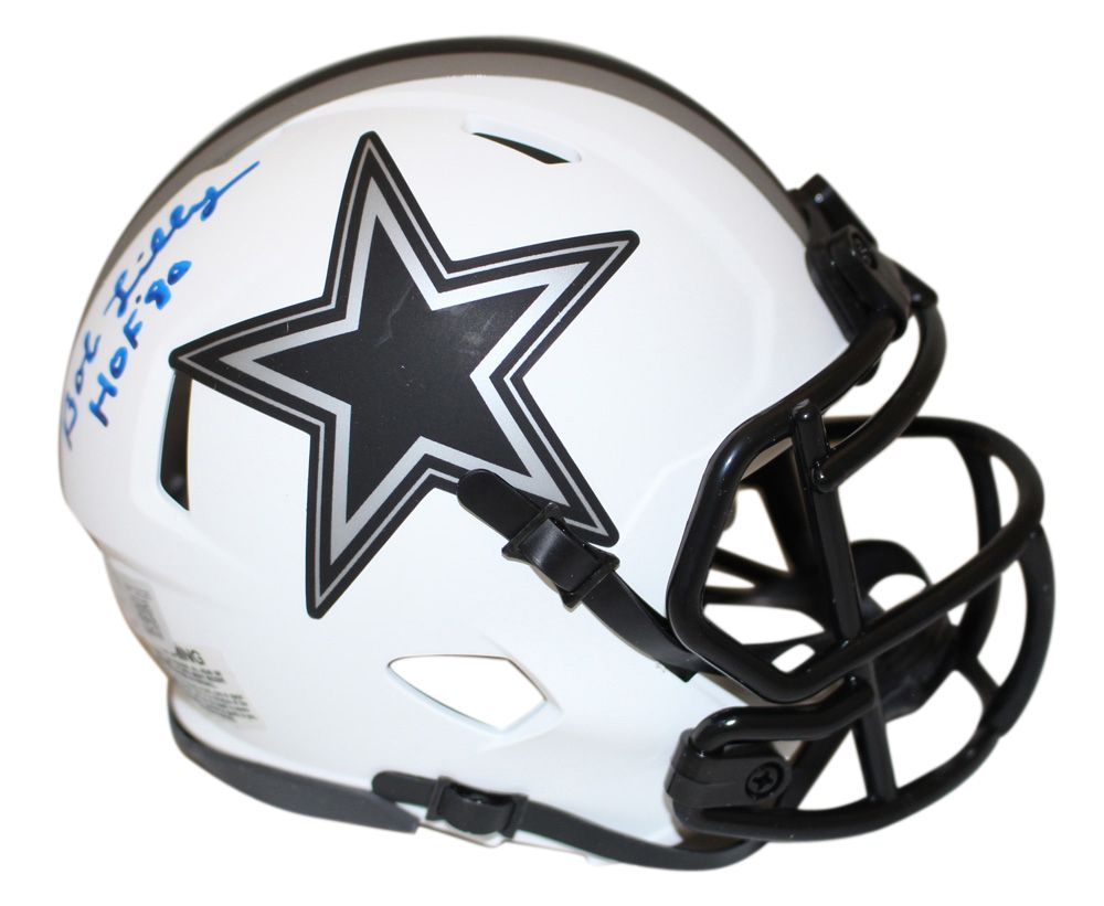 Bob Lilly Autographed Dallas Cowboys Lunar Mini Helmet w/insc BAS