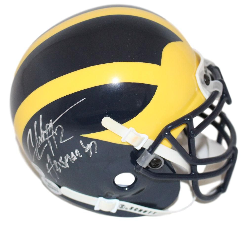 Charles Woodson Signed Michigan Wolverines Mini Helmet Heisman BAS