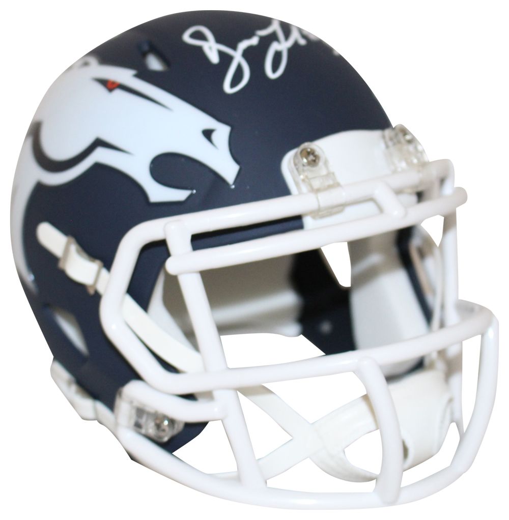 Drew Lock Autographed/Signed Denver Broncos AMP Mini Helmet JSA