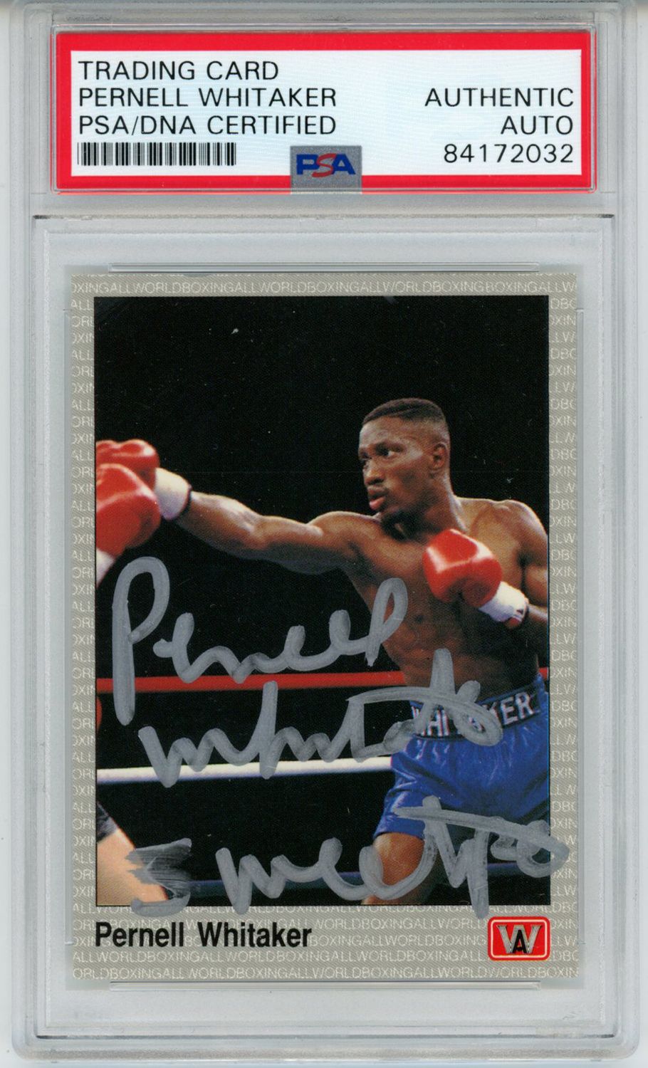 Pernell Whitaker Autographed 1991 AW Sports #11 Trading Card PSA Slab