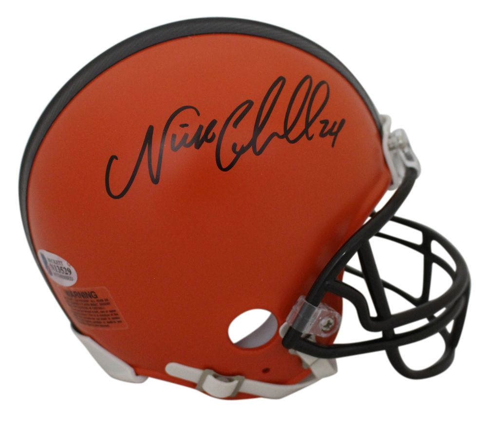 Nick Chubb Autographed/Signed Cleveland Browns Mini Helmet BAS