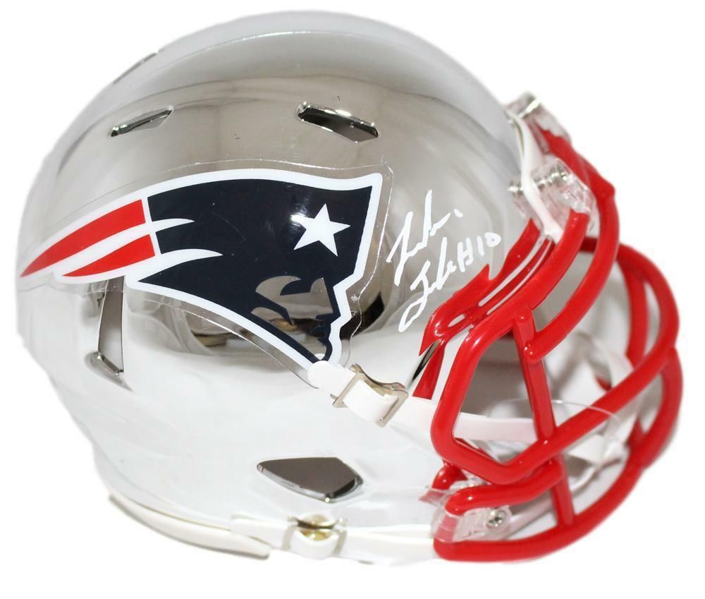 Josh Gordon Autographed New England Patriots Chrome Mini Helmet JSA