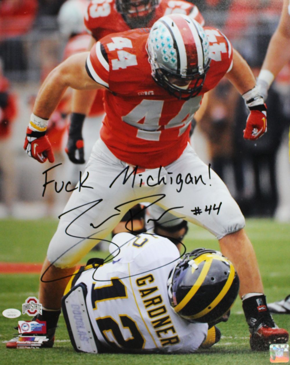 Zach Boren Autographed Ohio State Buckeyes 16x20 Photo F Michigan JSA