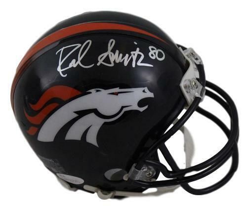 Rod Smith Autographed Denver Broncos Riddell Mini Helmet Current JSA