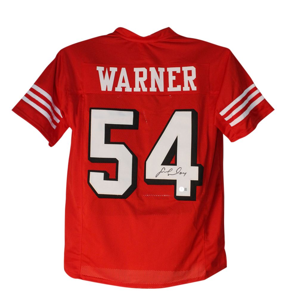 Fred Warner Autographed/Signed Pro Style Red XL Jersey Beckett BAS
