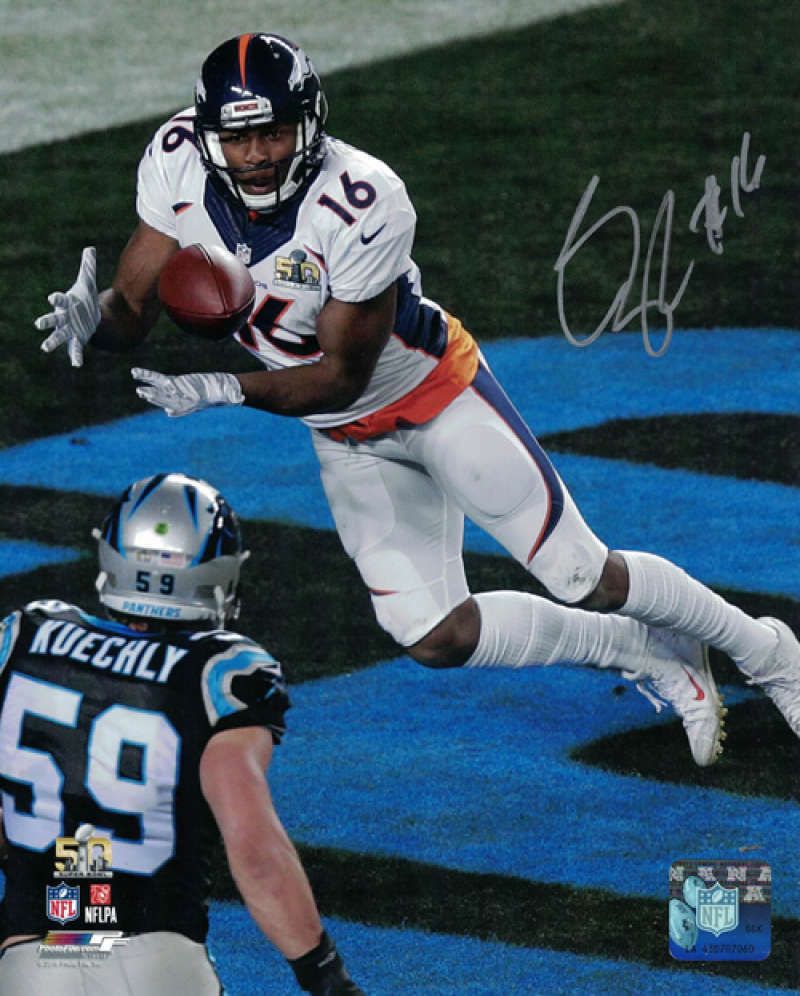 Bennie Fowler Autographed Denver Broncos 8x10 Photo (SB 50 White)