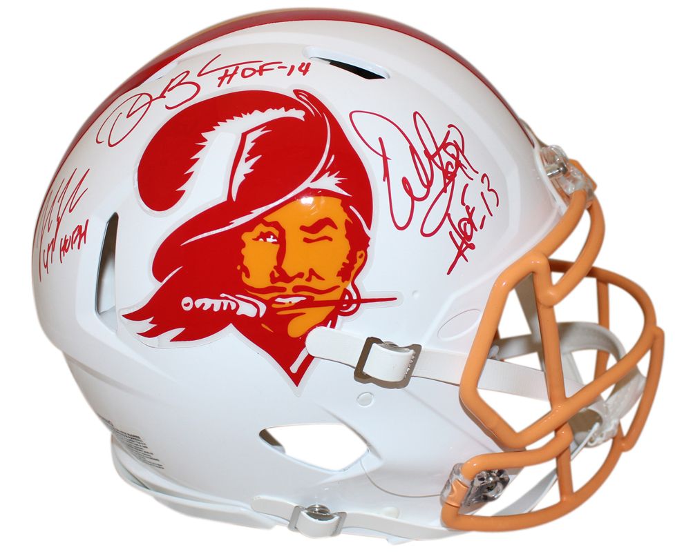 Warren Sapp &amp; John Lynch Signed Buccaneers Authentic 1976 Helmet BAS