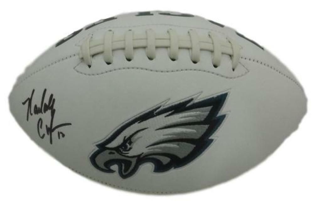 Randall Cunningham Autographed Philadelphia Eagles White Logo Football JSA