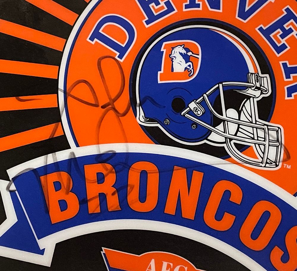 Glyn Milburn Signed Denver Broncos 1992 Mousepad Beckett 45027