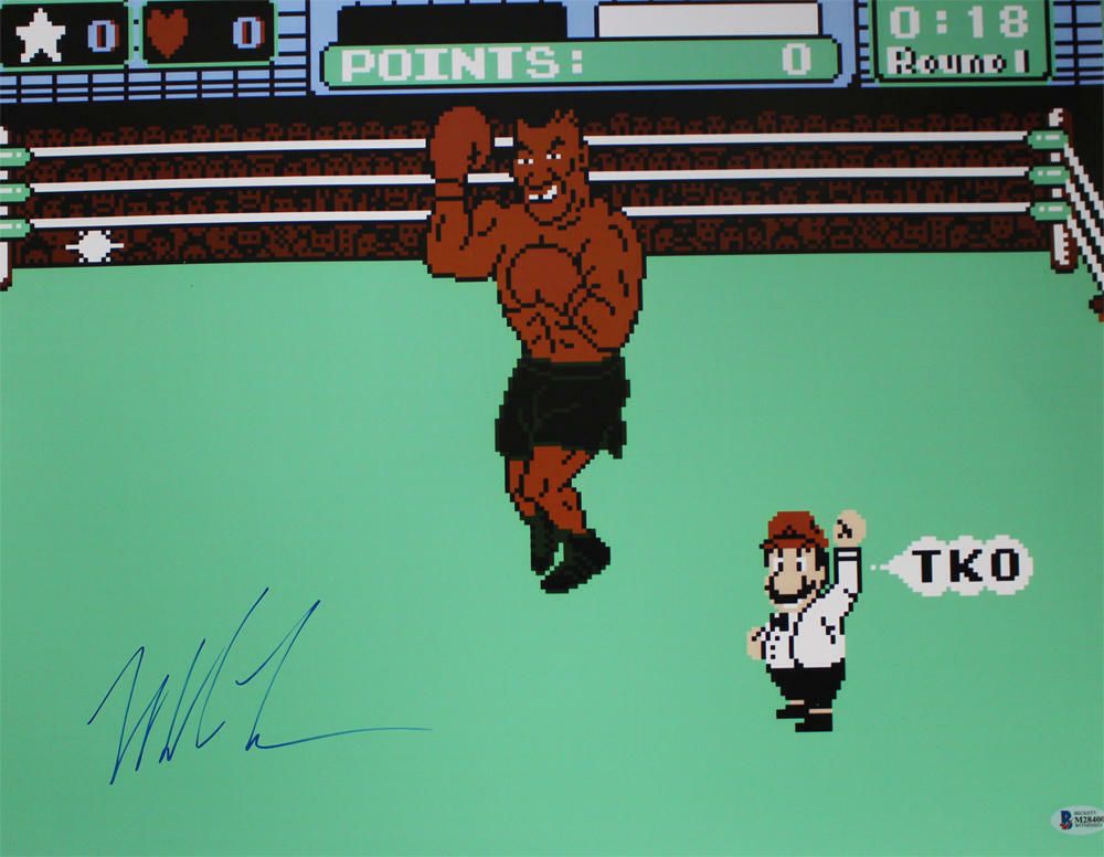 Mike Tyson Autographed Boxing Punch-out!! 16x20 Photo BAS