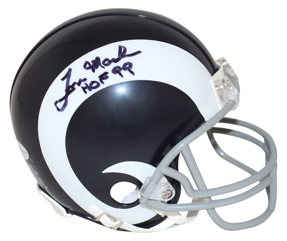 Tom Mack Autographed Los Angeles Rams TB 65-72 Mini Helmet HOF BAS