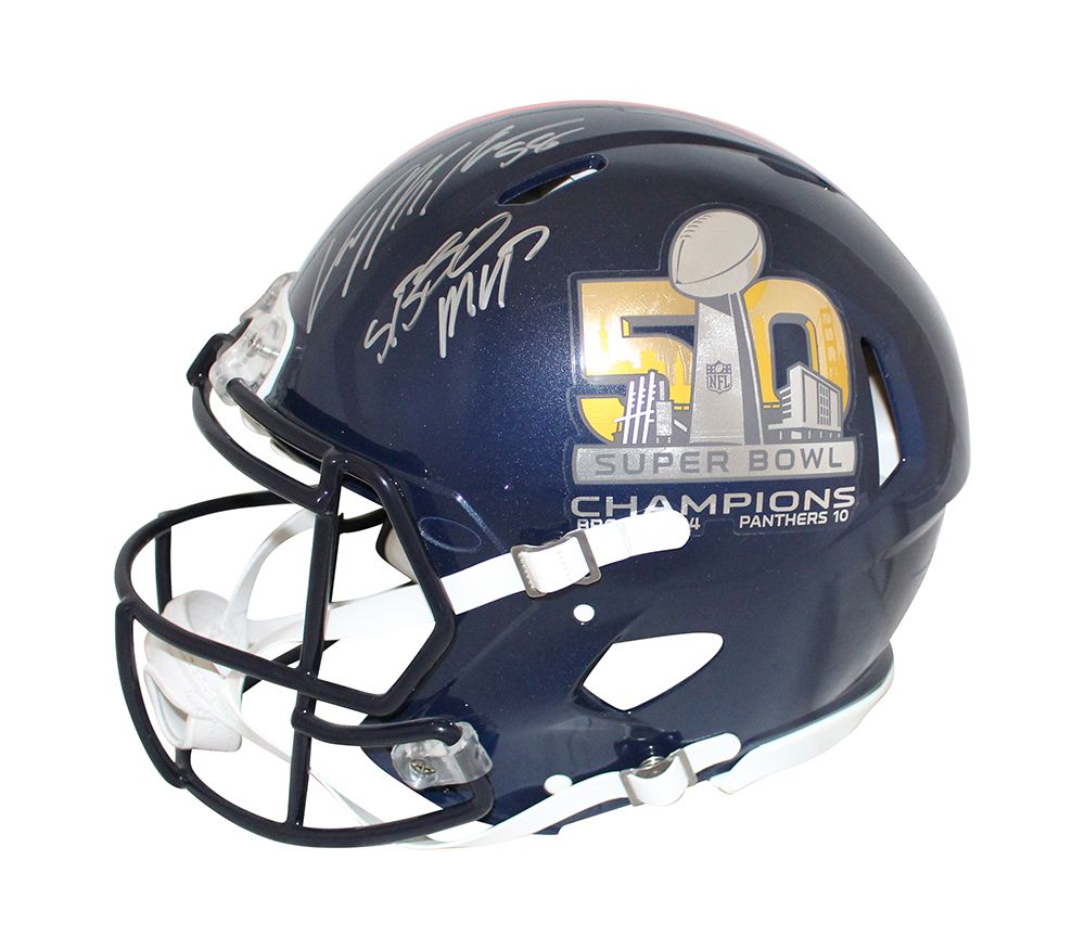 Von Miller Autographed Denver Broncos Authentic Super Bowl 50 Helmet JSA