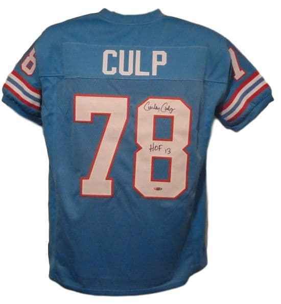 Curley Culp Autographed Houston Oilers Size XL Jersey w/HOF 13