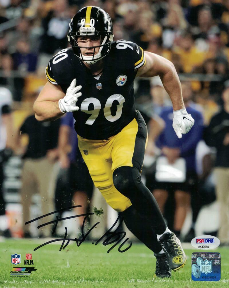 TJ Watt Autographed Pittsburgh Steelers 8x10 Photo PSA/DNA