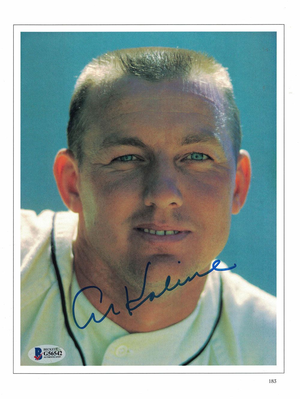 Al Kaline Autographed/Signed Detroit Tigers Magazine Page BAS
