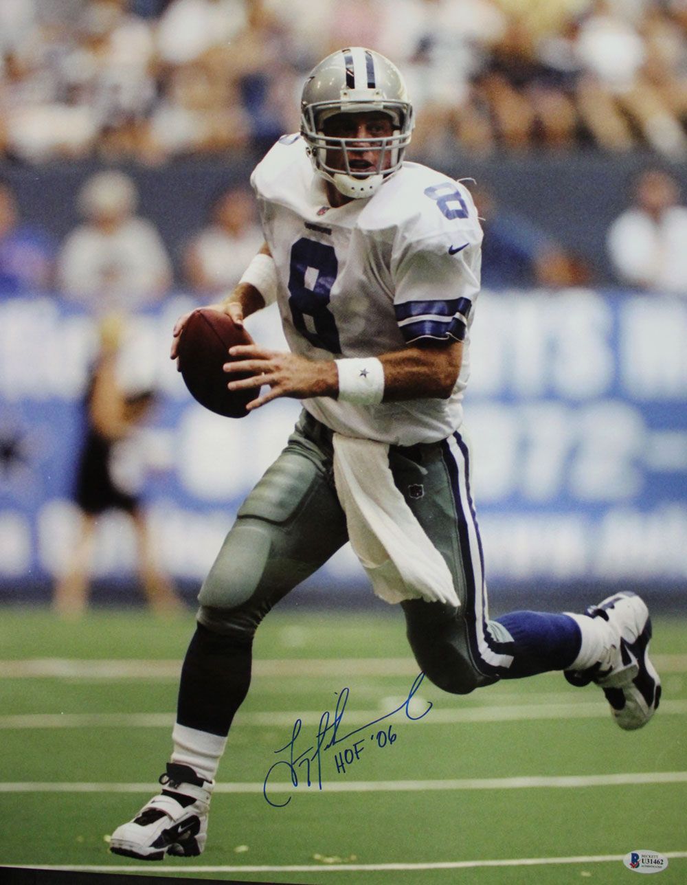 Troy Aikman Autographed/Signed Dallas Cowboys 16x20 Photo HOF BAS