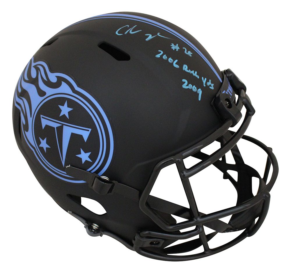 Chris Johnson Signed Tennessee Titans F/S Eclipse Speed Helmet 2006 BAS