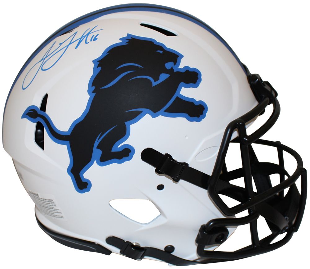 Jared Goff Autographed Detroit Lions FS Authentic Lunar Helmet FAN
