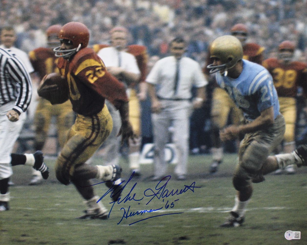 Mike Garrett Autographed/Signed USC Trojans 16x20 Photo Heisman BAS