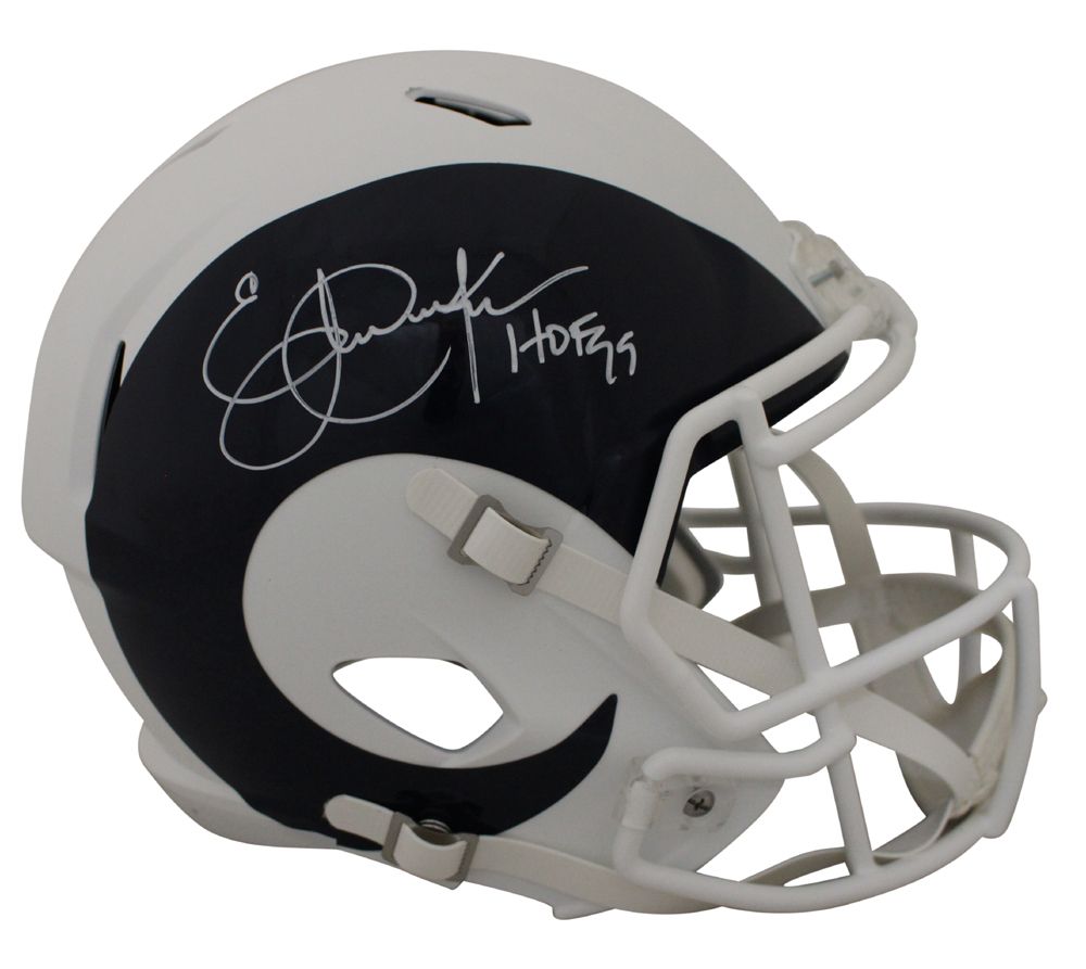 Eric Dickerson Autographed Los Angeles Rams AMP Replica Helmet HOF JSA