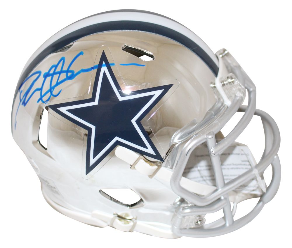 Deion Sanders Autographed/Signed Dallas Cowboys Chrome Mini Helmet BAS