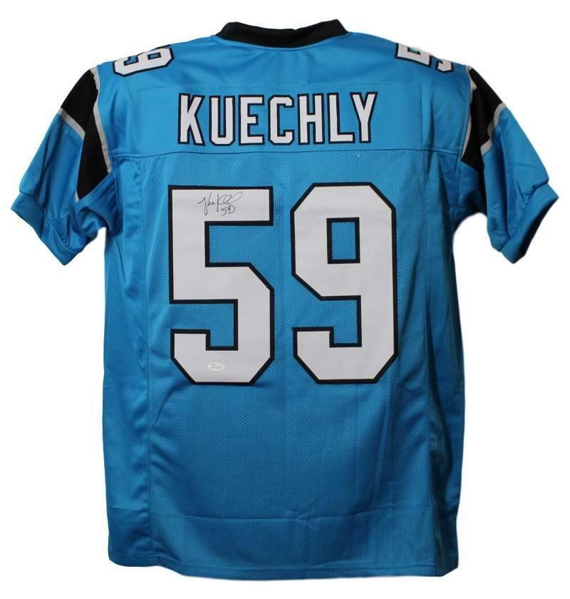 Luke Kuechly Autographed Carolina Panthers Size XL Blue Jersey JSA
