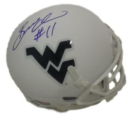 Bruce Irvin Autographed West Virginia Mountaineers White Schutt Mini Helmet JSA