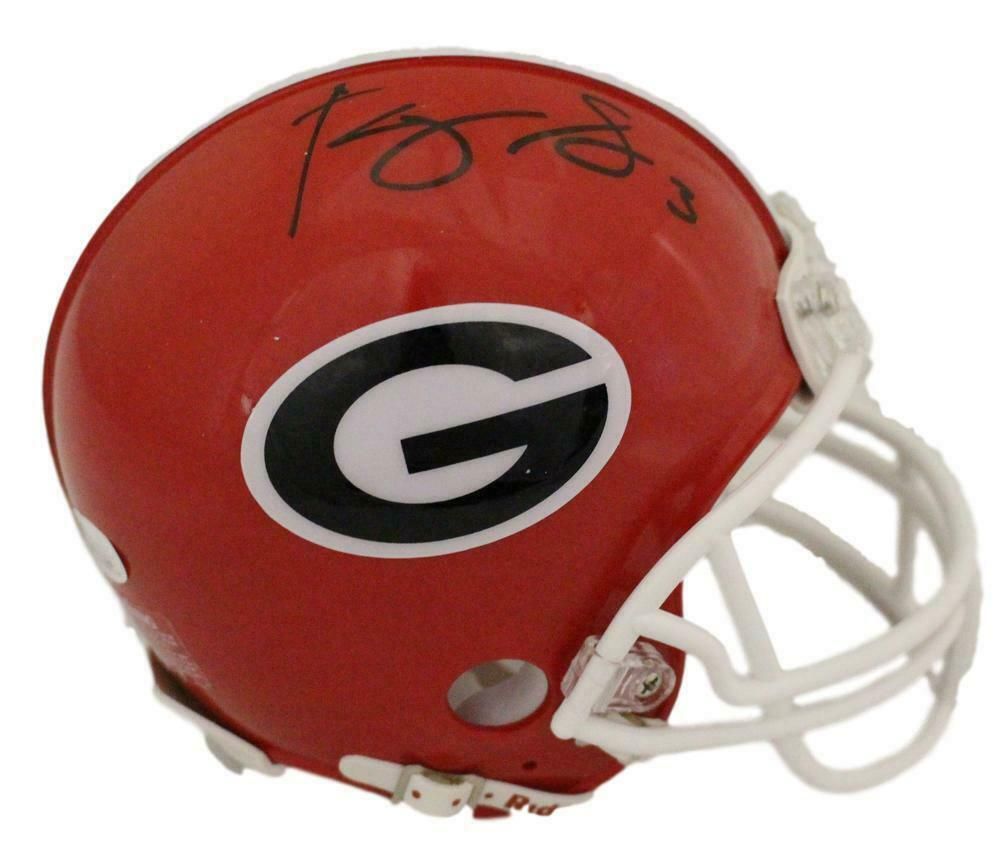 Roquan Smith Autographed Georgia Bulldogs Mini Helmet JSA