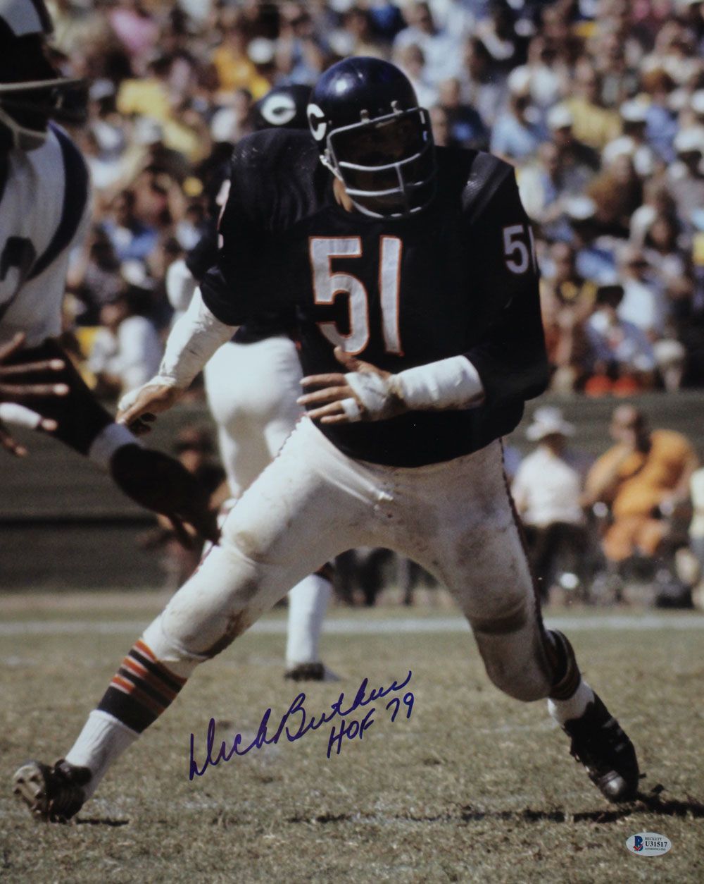 Dick Butkus Autographed/Signed Chicago Bears 16x20 Photo HOF BAS