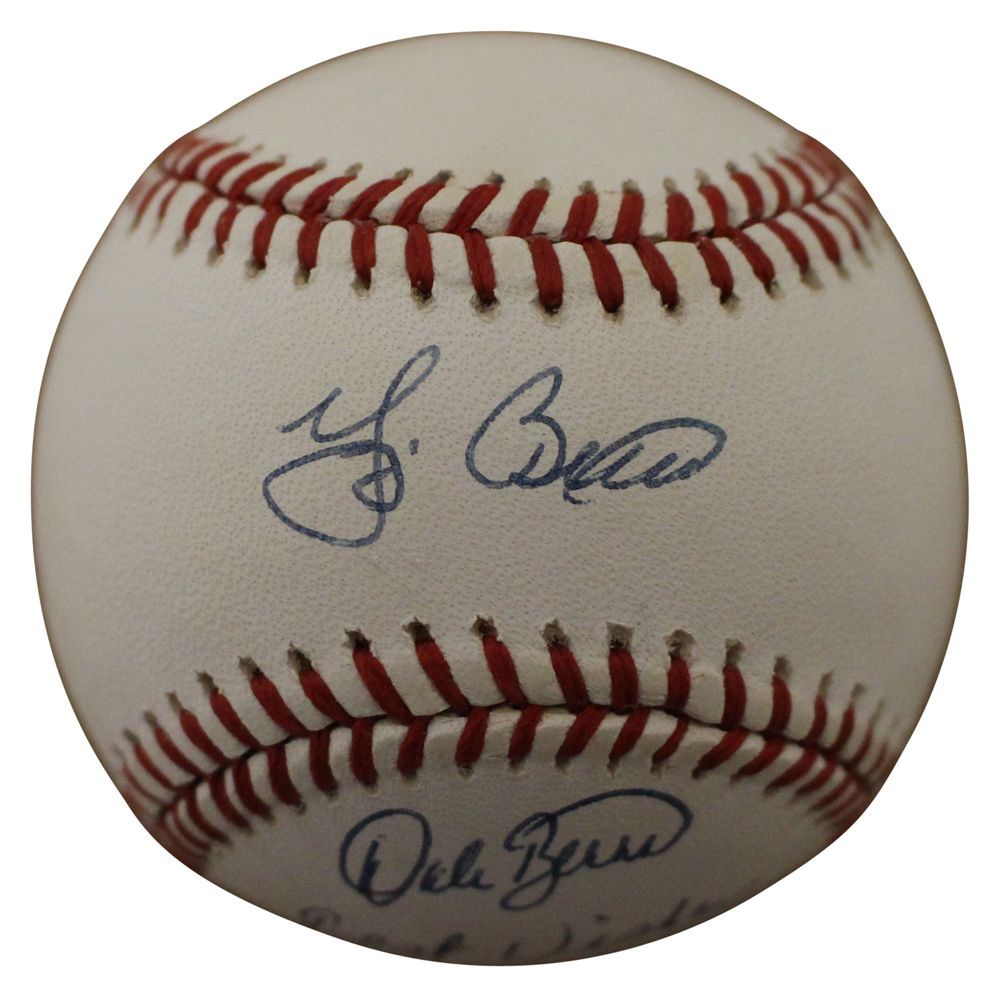 Yogi Berra &amp; Dale Berra Signed Yankees American League Baseball BAS