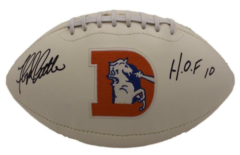 Floyd Little Autographed Denver Broncos D-Logo Football HOF JSA