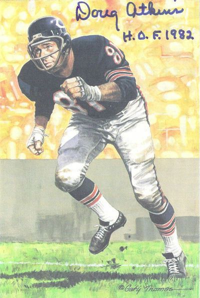 Doug Atkins Autographed Chicago Bears Goal Line Art Card w/HOF 1982