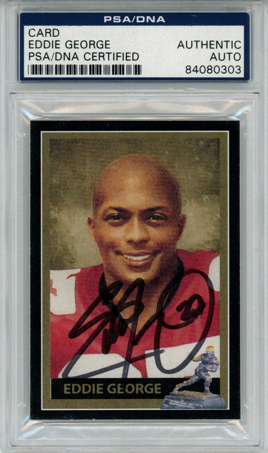 Eddie George Autographed/Signed Custom Trading Card PSA Slab