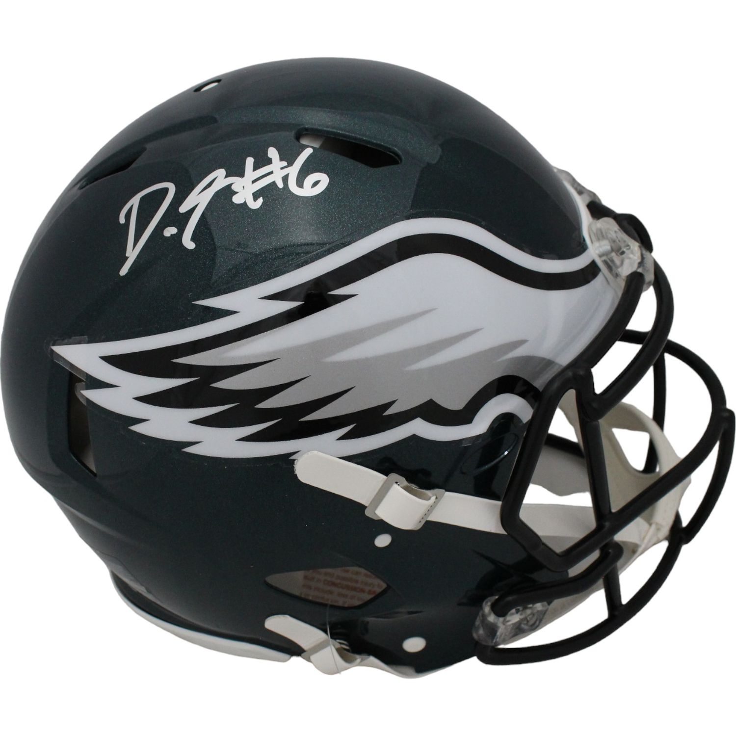 Devonta Smith Autographed/Signed Philadelphia Eagles Authentic Helmet FAN 45780