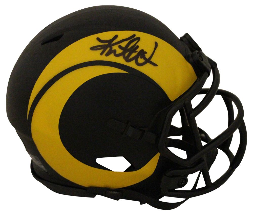Kurt Warner Autographed/Signed St Louis Rams Eclipse Mini Helmet BAS