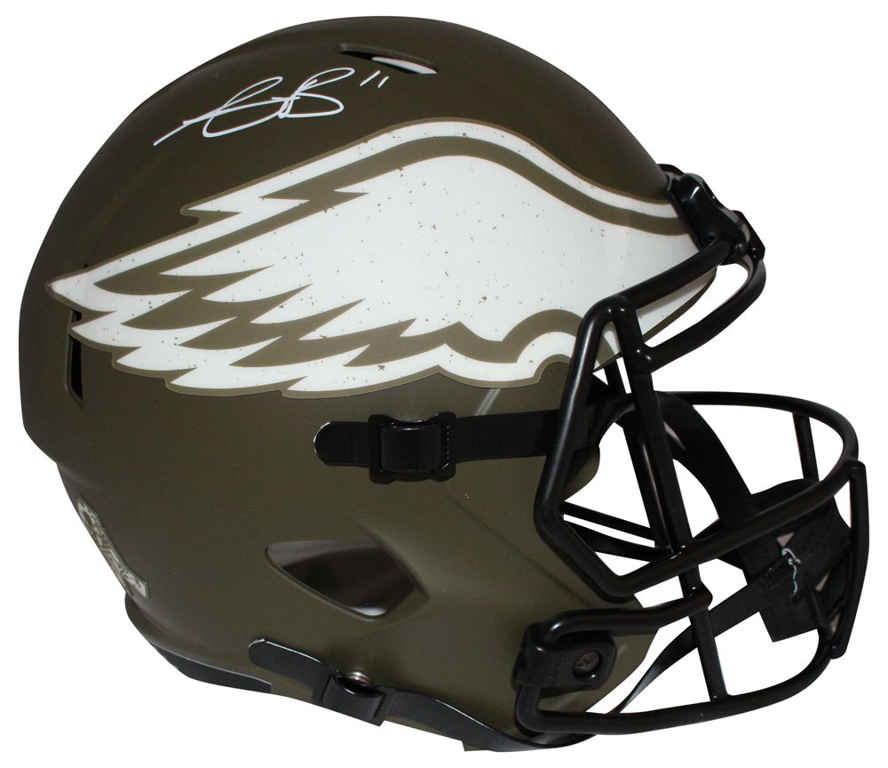 Aj Brown Autographed Philadelphia Eagles Salute F/S Helmet Beckett