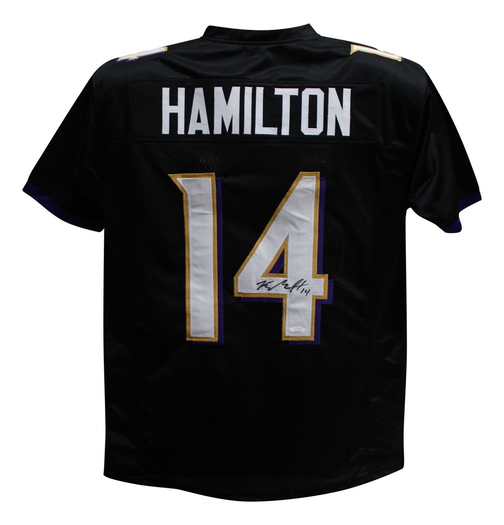 Kyle Hamilton Autographed/Signed Pro Style Black XL Jersey JSA