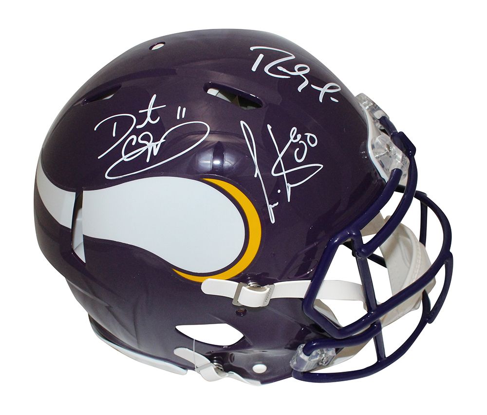 Moss, Carter, Culpepper Vikings Combo Pro &#39;83-&#39;01 TB Helmet BAS