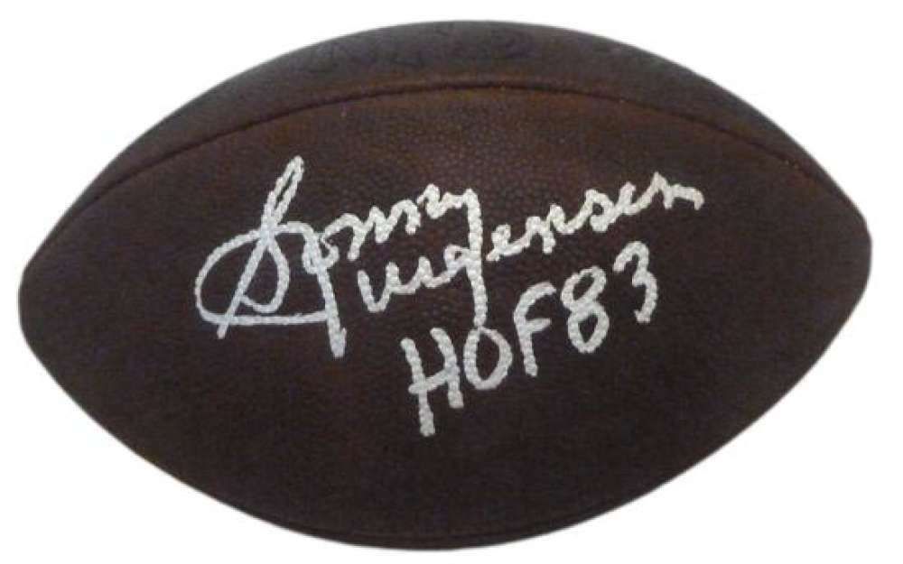 Sonny Jurgensen Autographed Wilson official leather Football w/HOF 83 Washington Redskins