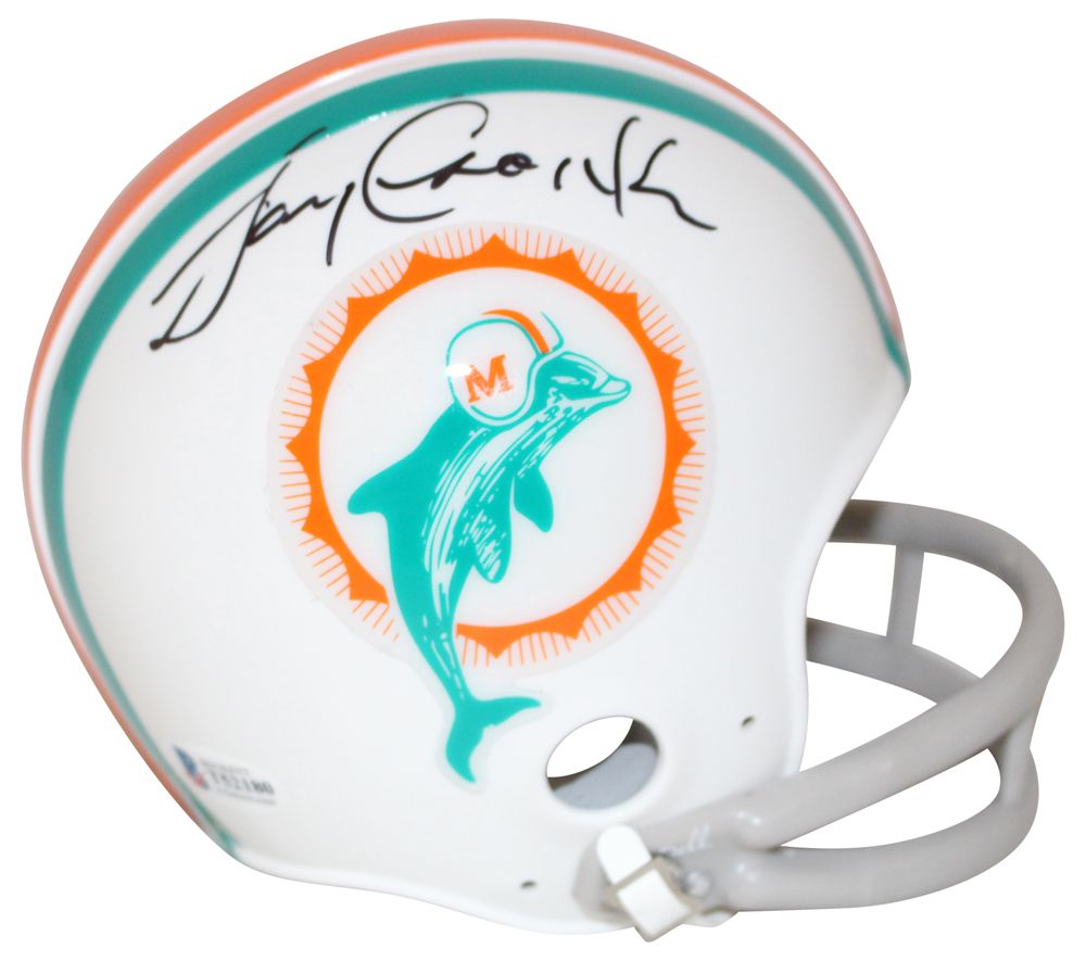 Larry Csonka Autographed/Signed Miami Dolphins 2Bar Mini Helmet BAS