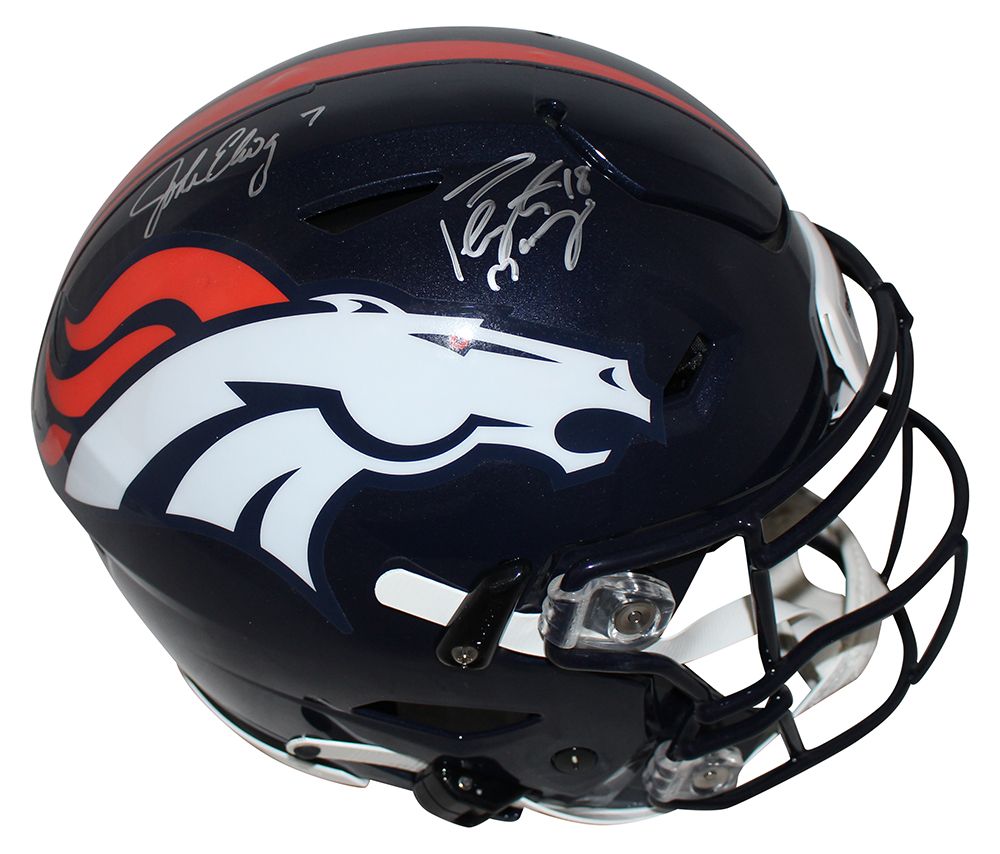 Peyton Manning &amp; John Elway Signed Broncos Authentic Speed Flex Helmet BAS