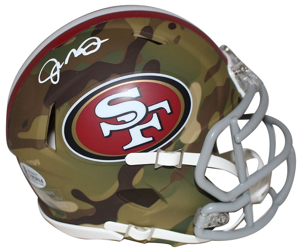 Joe Montana Autographed San Francisco 49ers Camo Mini Helmet BAS
