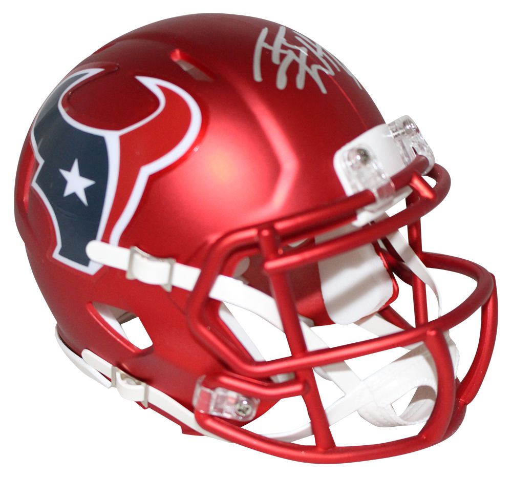 JJ Watt Autographed/Signed Houston Texans Blaze Mini Helmet JSA