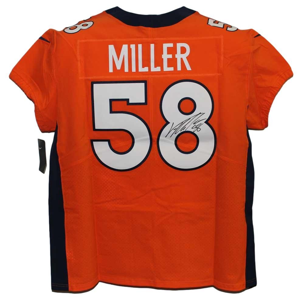 Von Miller Autographed Denver Broncos Nike Vapor Orange 52 Jersey JSA