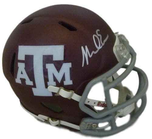 Mike Evans Autographed Texas A&amp;M Aggies Red Mini Helmet JSA