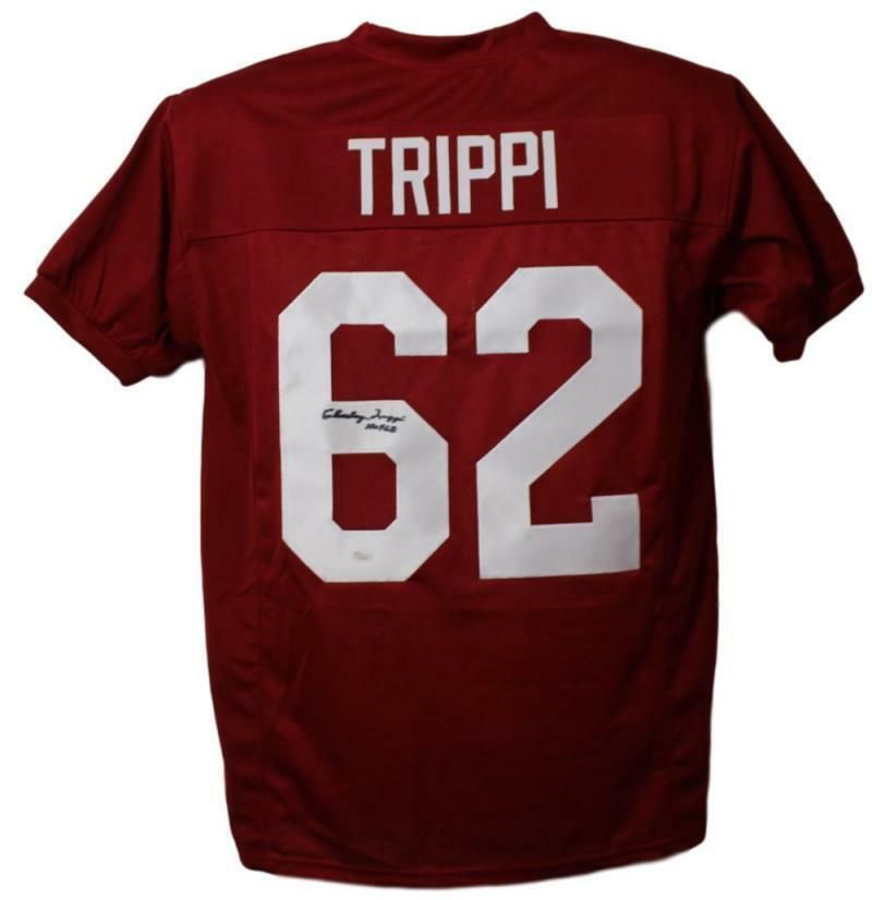 Charlie Trippi Autographed Arizona Cardinals Red XL Jersey HOF JSA