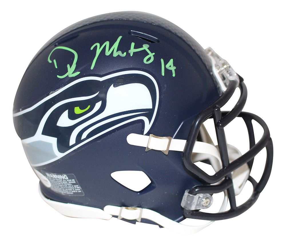 DK Metcalf Autographed/Signed Seattle Seahawks Speed Mini Helmet BAS