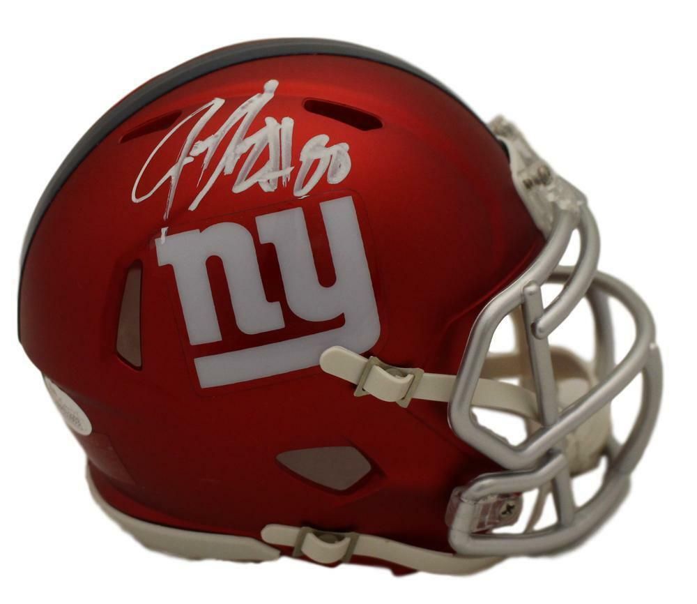 Jeremy Shockey Autographed New York Giants Blaze Mini Helmet JSA